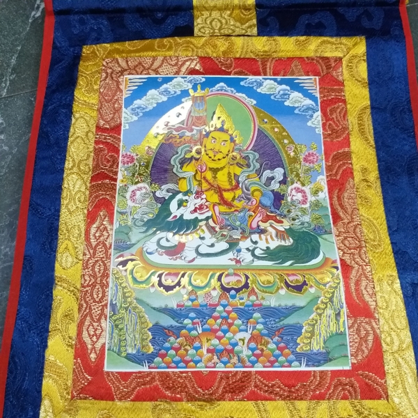 Tranh Thangka Tài Bảo Thiên Vương_35x20cm